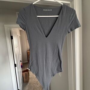 Abercrombie Charcoal V-Neck Bodysuit